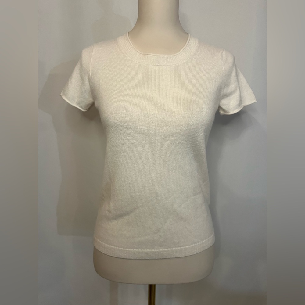 J.Crew NWOT Cashmere relaxed T-shirt in ivory - Picture 5 of 8